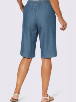 Bermuda en jean ceinture smockée