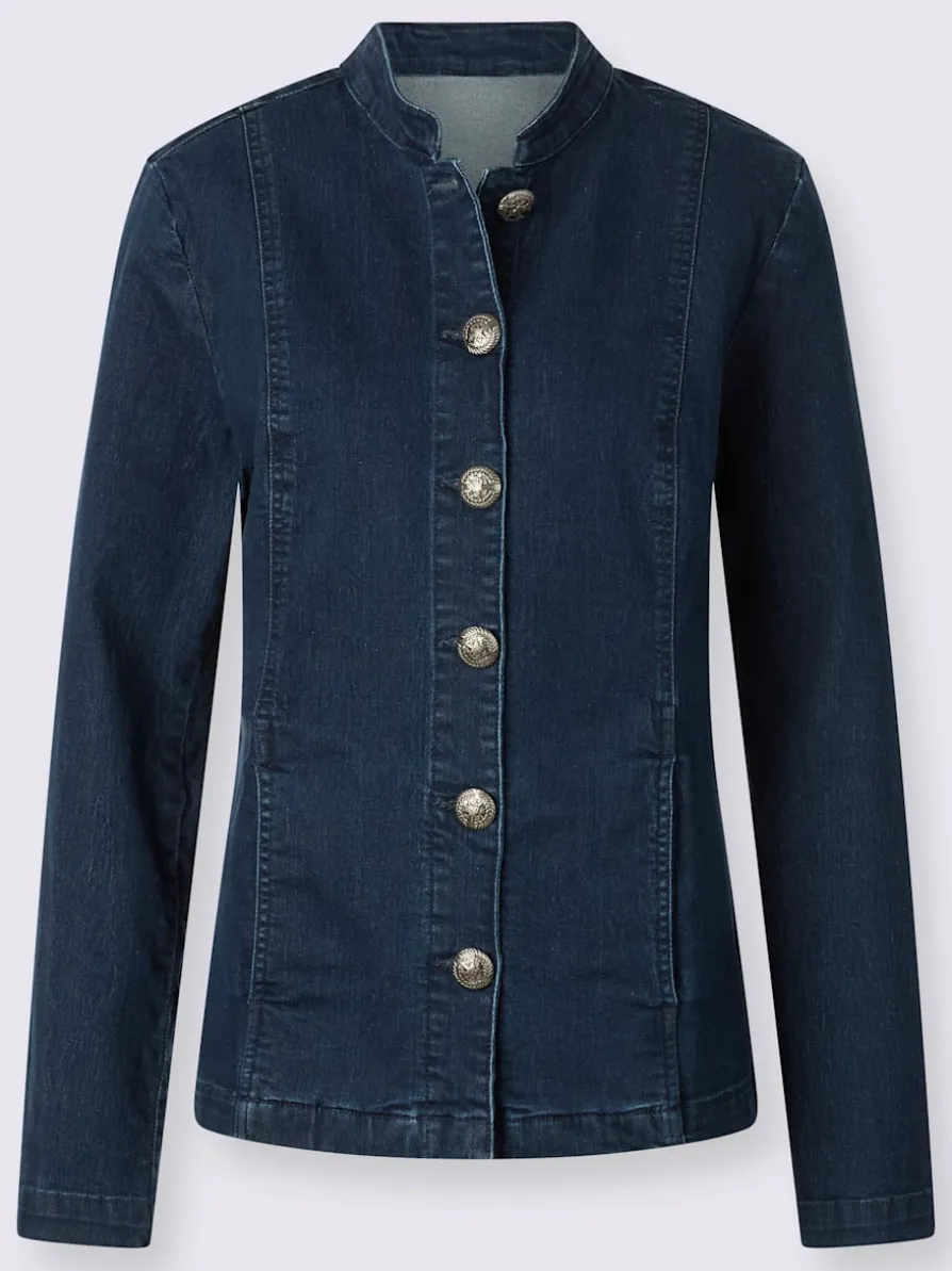 Blazer en jean col montant tendance