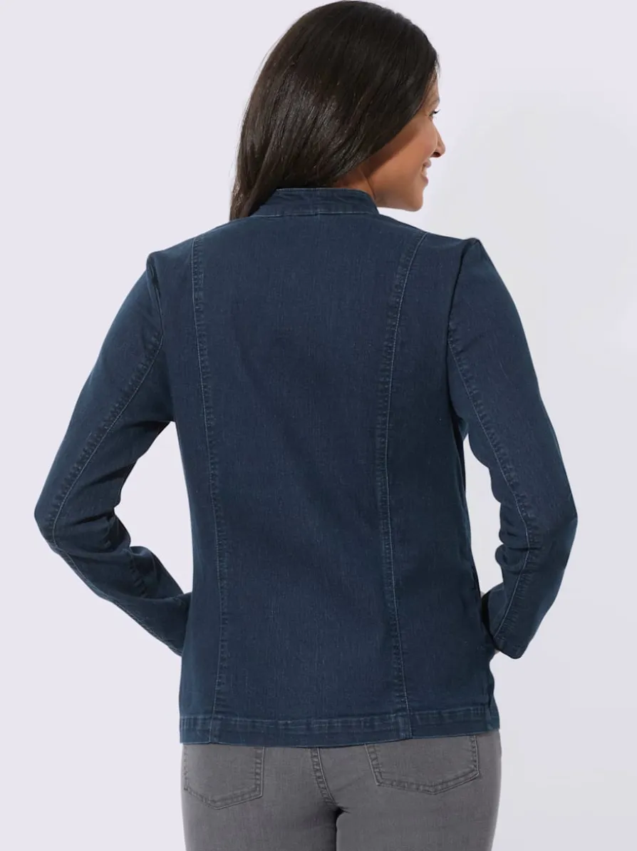 Blazer en jean col montant tendance