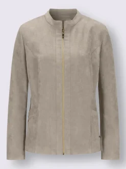 Blazer élégant à glissière poches plaquées