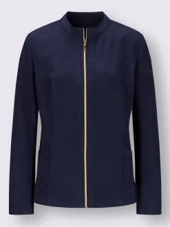 Blazer élégant à glissière poches plaquées