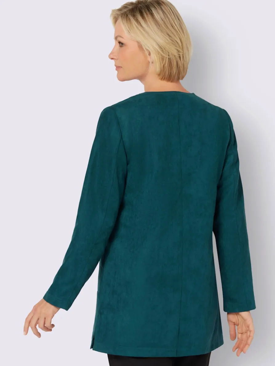 Blazer long toucher velouté