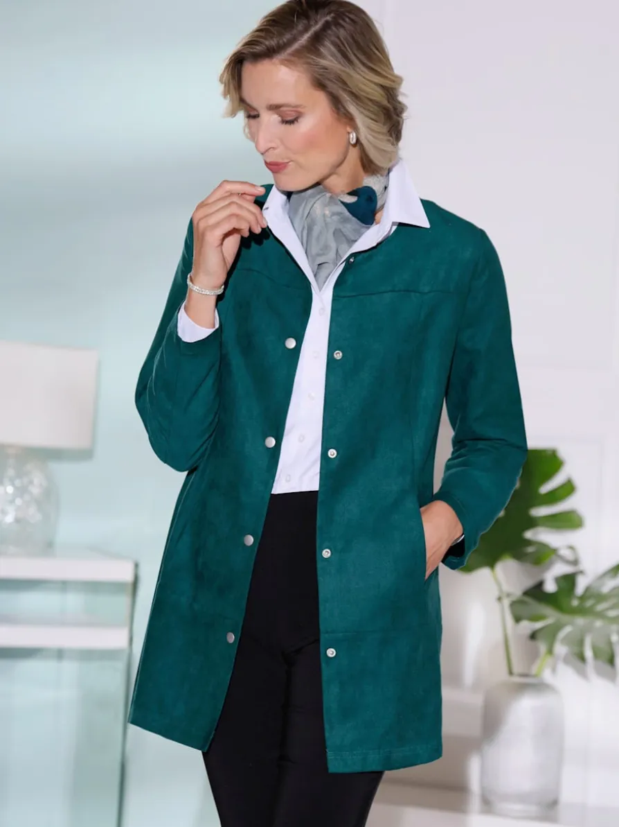Blazer long toucher velouté