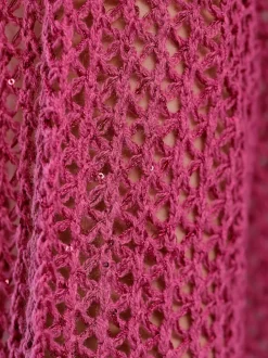 Cardigan fil avec paillettes incrustées
