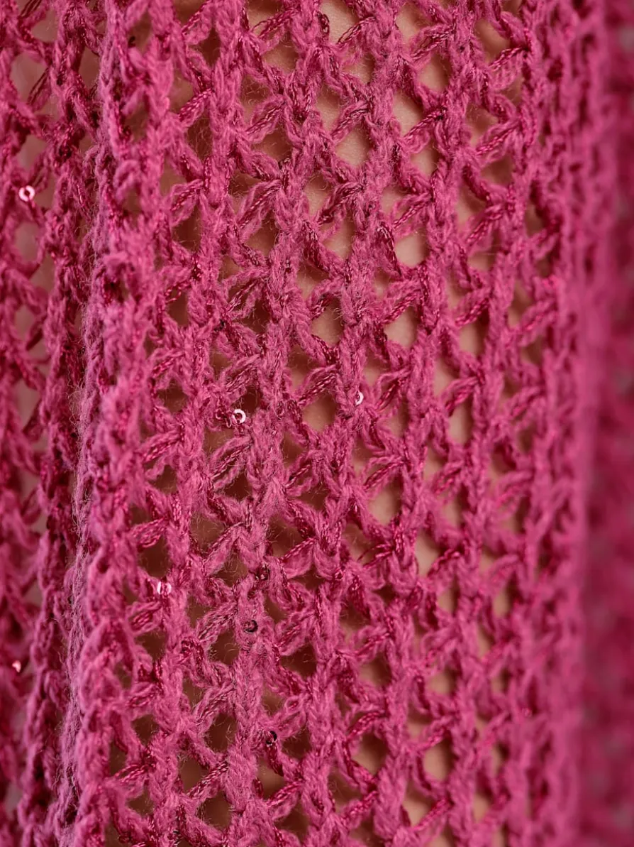 Cardigan fil avec paillettes incrustées