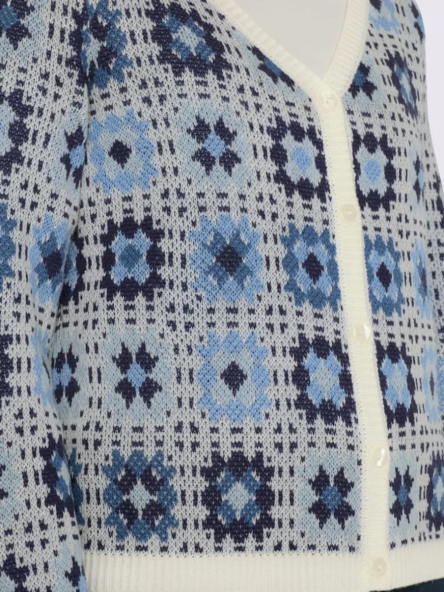 Cardigan tricot jacquard élégant