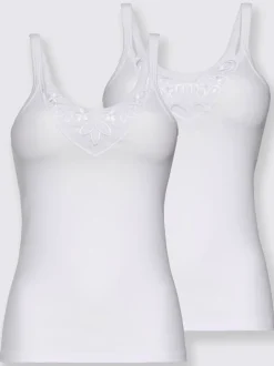 Chemise à bretelles côtes fines
