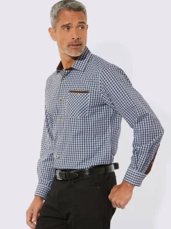 Chemise à carreaux finitions très contrastées