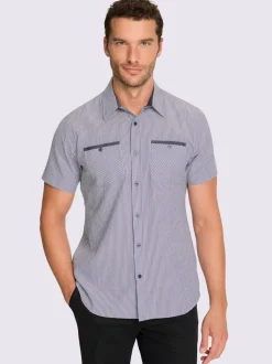 Chemise à manches courtes qualité seersucker