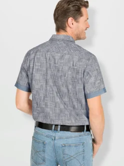 Chemise à manches courtes superbe motif en fils teintés