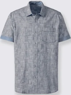 Chemise à manches courtes superbe motif en fils teintés