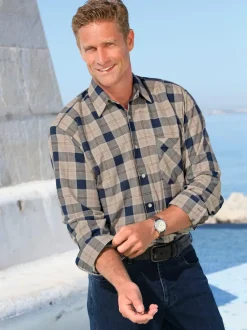 Chemise à manches courtes superbes motifs à carreaux