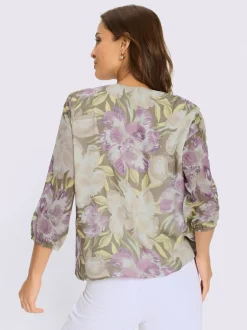 Chemisier en georgette motif floral féminin