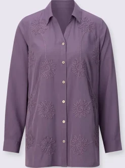Chemisier long superbe broderie florale