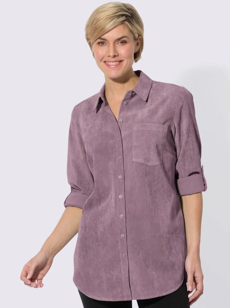 Chemisier long velours fin