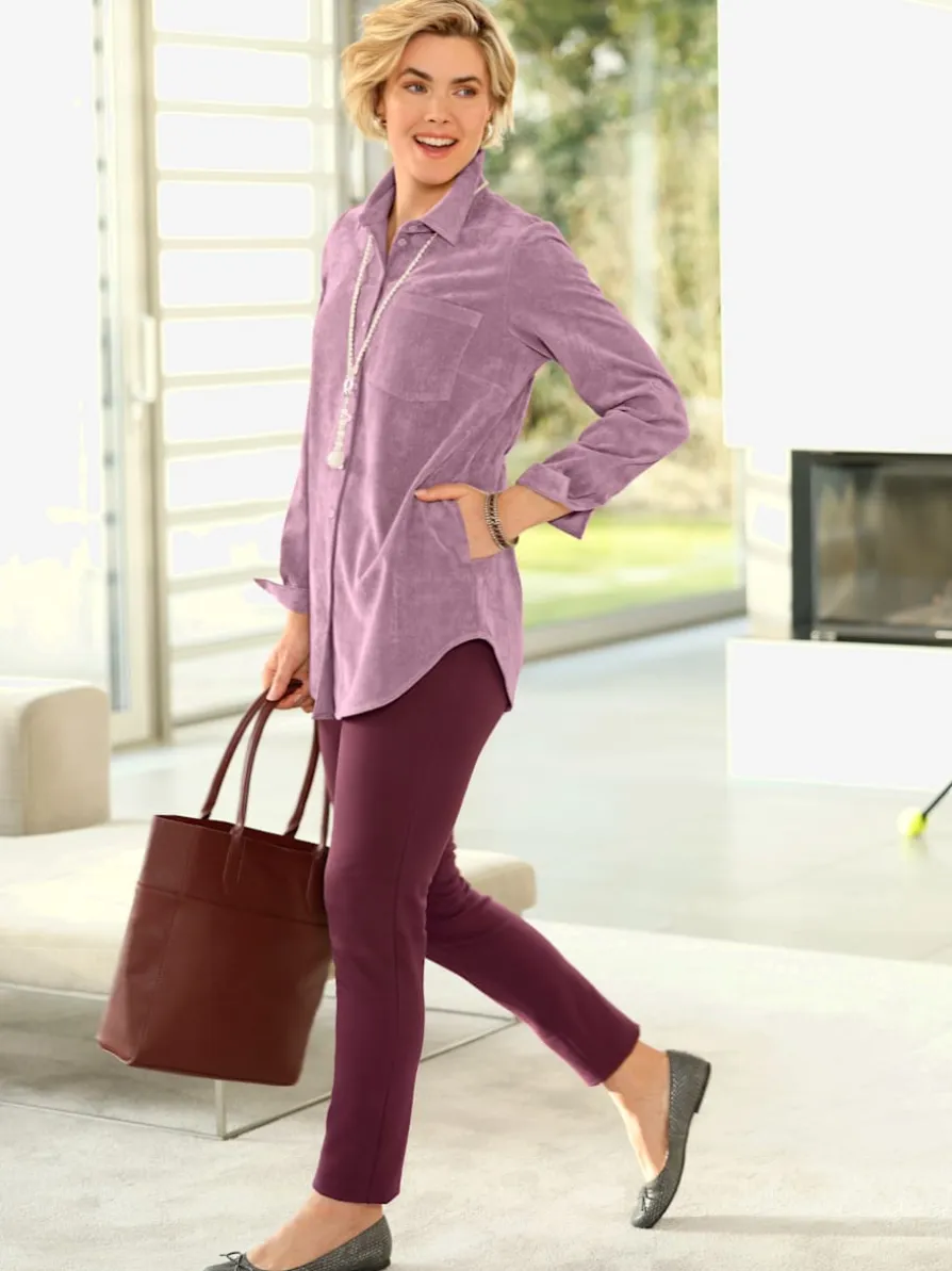 Chemisier long velours fin