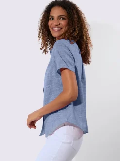 Chemisier à manches courtes 50% coton