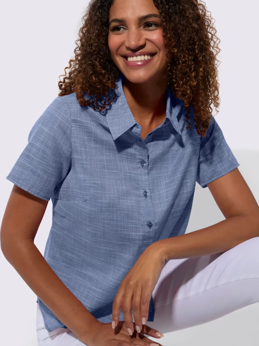 Chemisier à manches courtes 50% coton