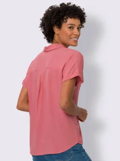 Chemisier à manches courtes viscose douce et fluide