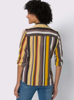 Chemisier rayé col chemise ouvert