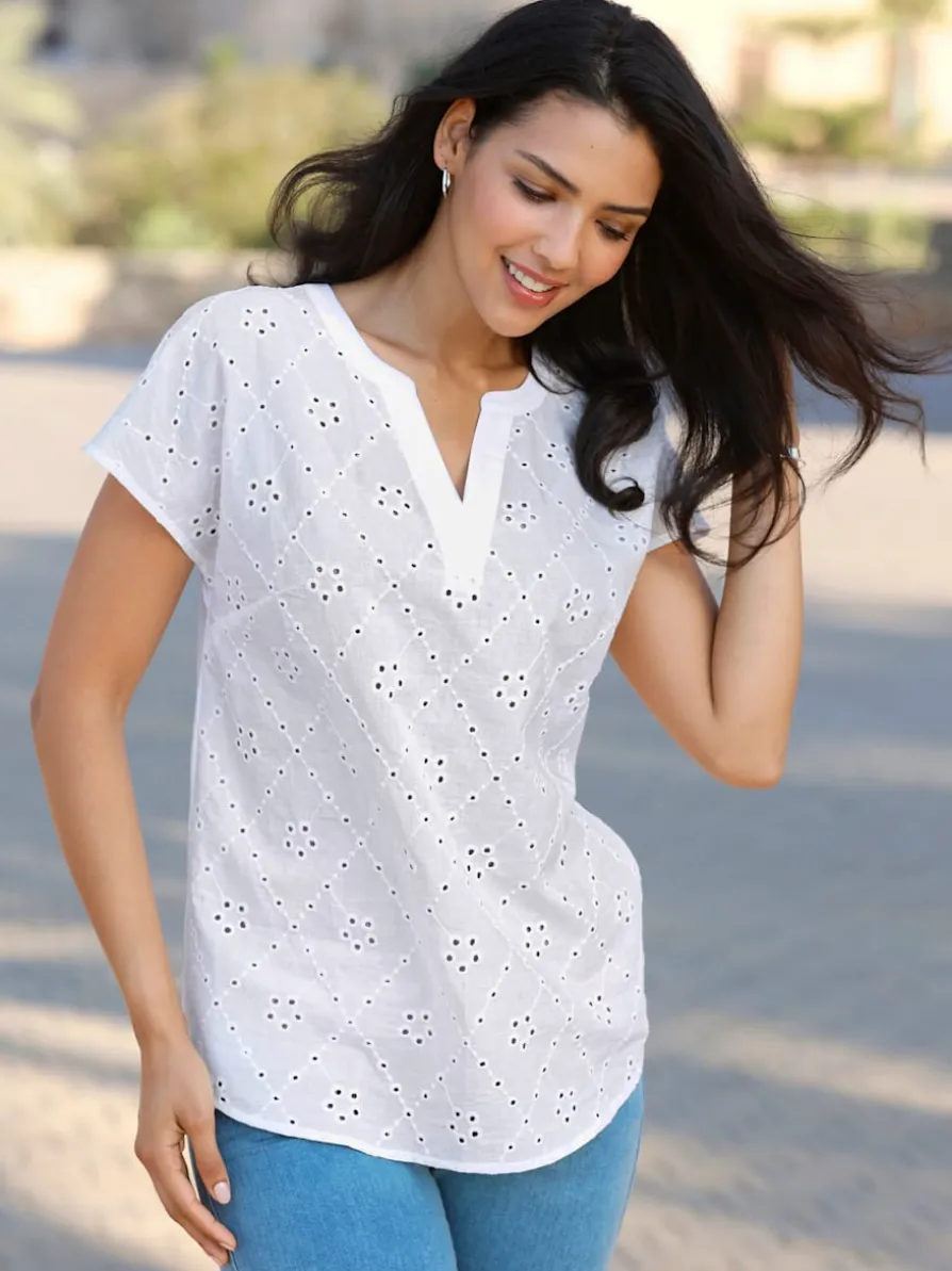 Chemisier superbe broderie ajourée