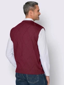 Débardeur en tricot joli motif losanges