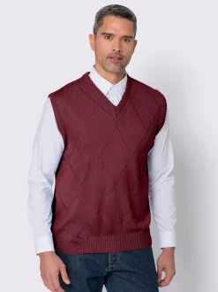 Débardeur en tricot joli motif losanges
