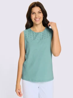 Débardeur superbe broderie ajourée