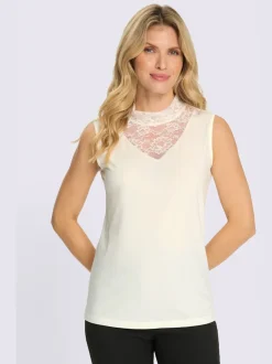 Débardeur superbe empiècement en dentelle