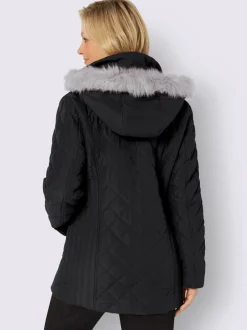 Doudoune capuche amovible avec empiècement imitation fourrure