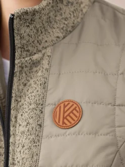 Gilet empiècements en tricot polaire doux