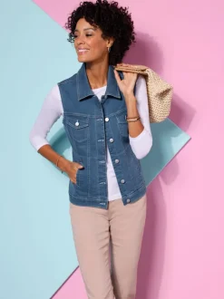 Gilet en jean denim doux