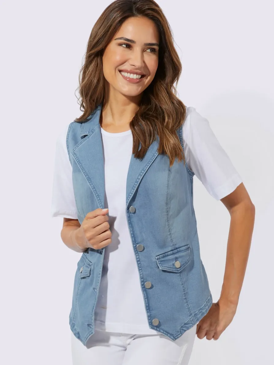 Gilet en jean denim doux