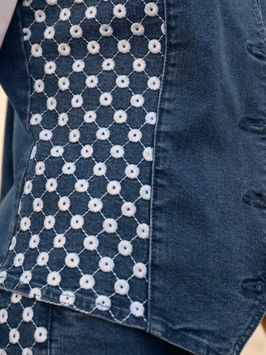 Gilet en jean denim doux