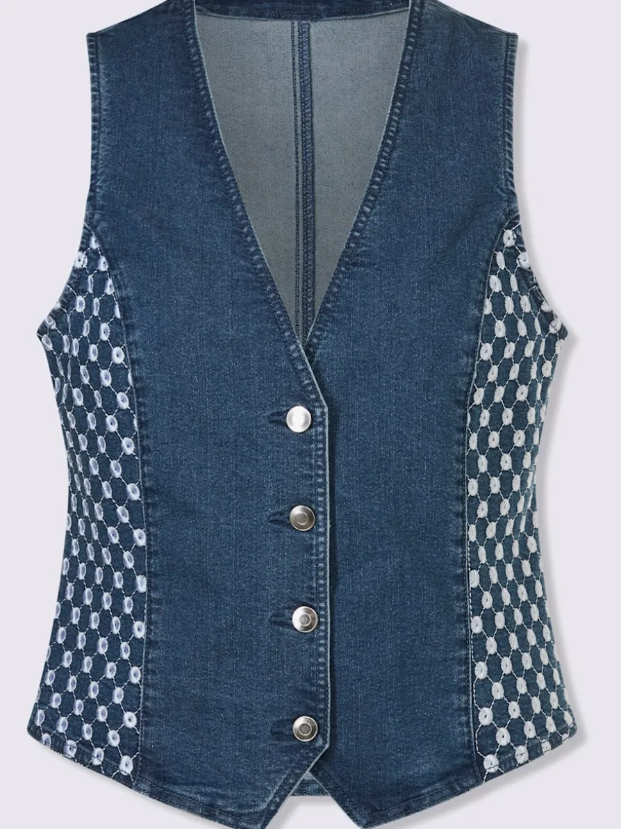 Gilet en jean denim doux