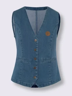Gilet en jean poches raglan