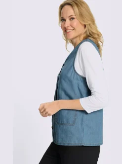 Gilet en jean qualité jean légère et estivale
