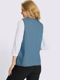 Gilet en jean qualité jean légère et estivale