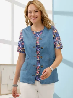 Gilet en jean qualité jean légère et estivale