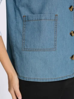 Gilet en jean qualité jean légère et estivale