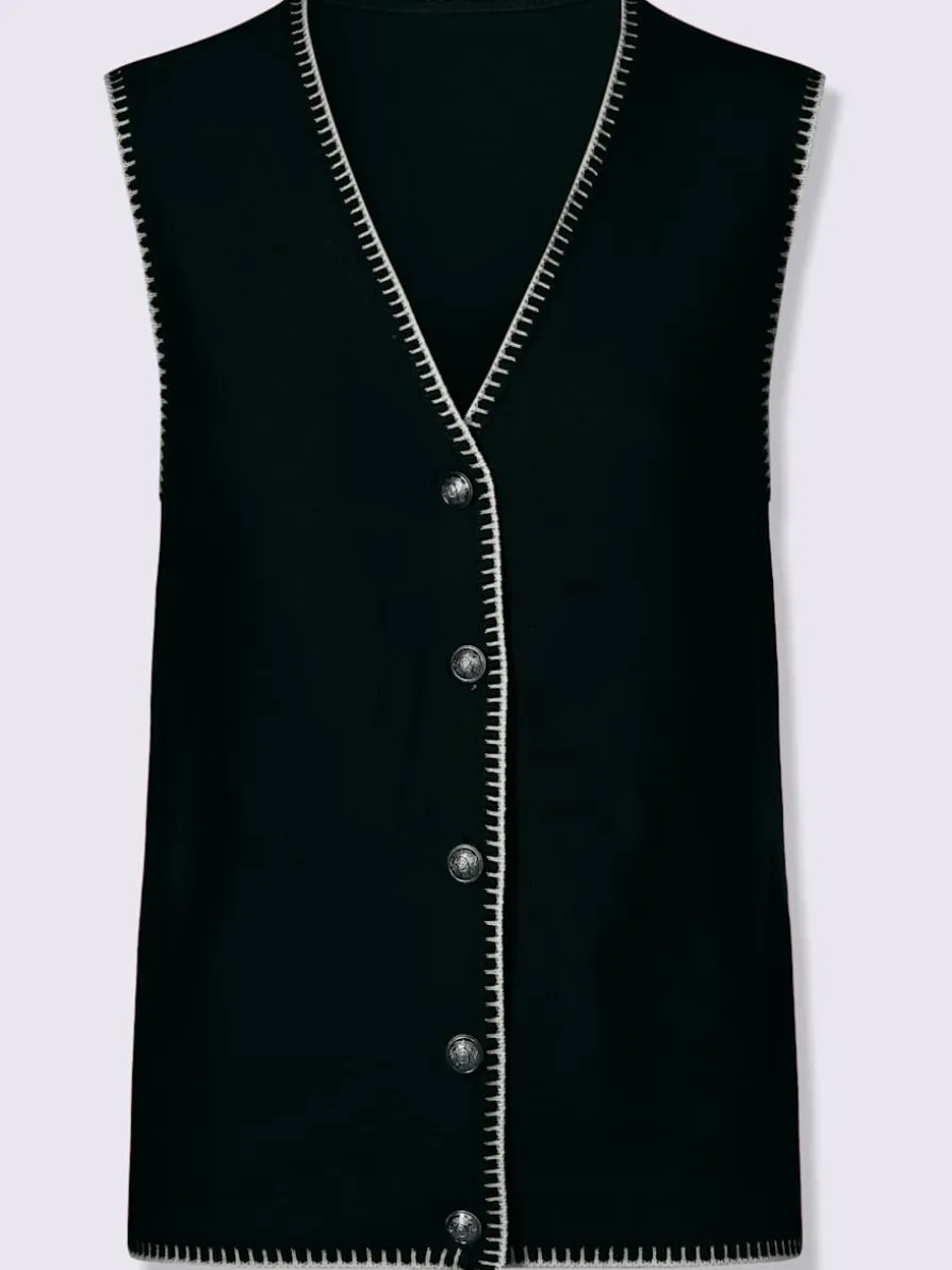 Gilet en tricot contrastes décoratifs