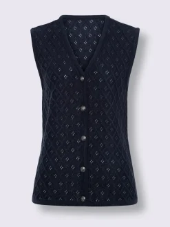 Gilet en tricot motif ajouré intégral