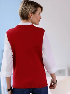 Gilet en tricot motif tricoté délicat