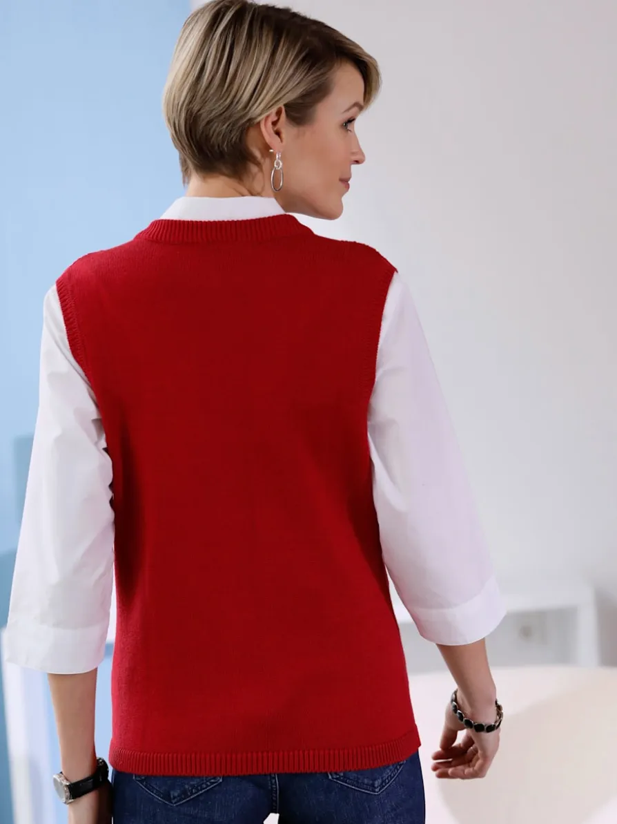 Gilet en tricot motif tricoté délicat
