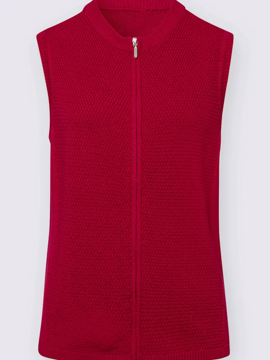 Gilet en tricot motif tricoté délicat