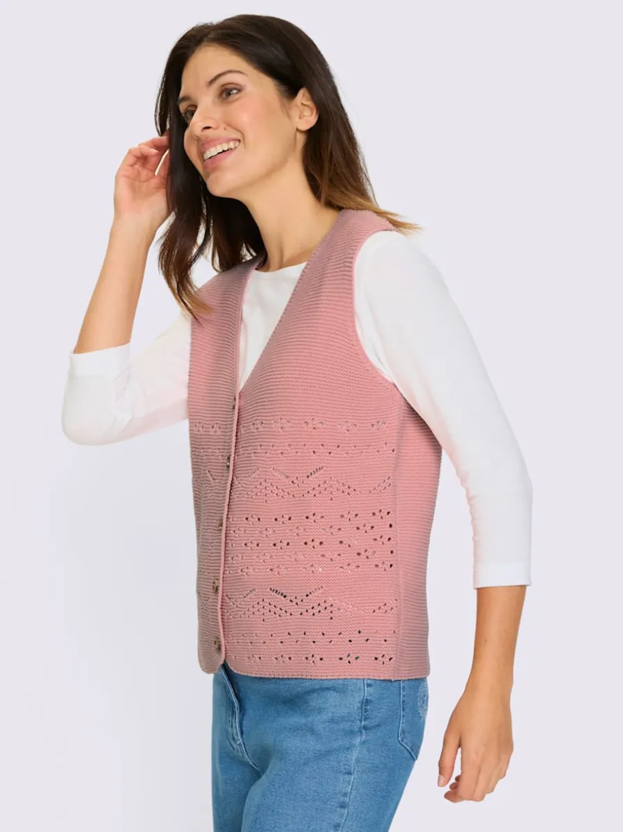 Gilet en tricot superbe motif ajouré