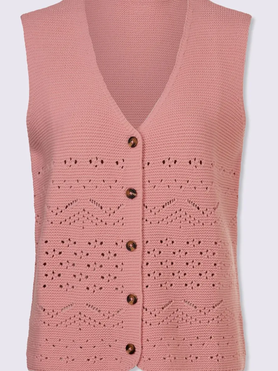 Gilet en tricot superbe motif ajouré