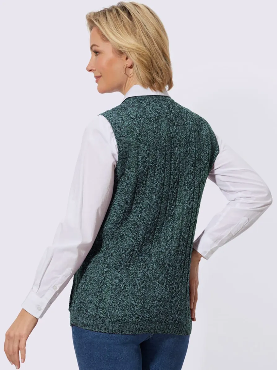 Gilet en tricot tricot chiné