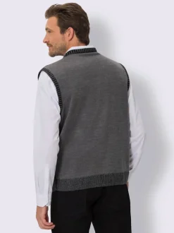 Gilet en tricot tricot jacquard devant
