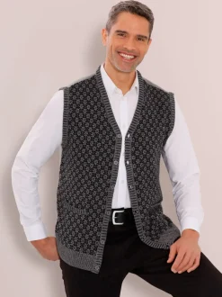 Gilet en tricot tricot jacquard devant